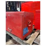 Empty Snap-on Red Metal Toolbox with Multiple Drawers and Lift-Top Lid Empty Snap-on Red Metal Toolbox with Multiple Drawers and Lift-Top Lid