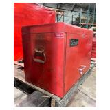 Empty Snap-on Red Metal Toolbox with Multiple Drawers and Lift-Top Lid Empty Snap-on Red Metal Toolbox with Multiple Drawers and Lift-Top Lid
