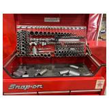 Snap-on Red Metal Tool Chest with Drawers and Socket Organizer Snap-on Red Metal Tool Chest with Drawers and Socket Organizer