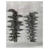 Snap-On Open-End Crowfoot Wrench Set in Metal Holders Snap-On Open-End Crowfoot Wrench Set in Metal Holders