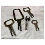 Five Metal Locking Pliers Tools Five Metal Locking Pliers Tools