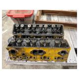GM Engine Cylinder Heads with Bolts and Wooden Stand GM Engine Cylinder Heads with Bolts and Wooden Stand
