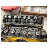 GM Engine Cylinder Heads with Bolts and Wooden Stand GM Engine Cylinder Heads with Bolts and Wooden Stand