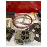 Automotive Parts Including Carburetors, Flywheels, Radiator, and Steering Wheel Automotive Parts Including Carburetors, Flywheels, Radiator, and Steering Wheel