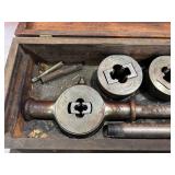 Steel Threading Dies and Taps in Wooden Case Steel Threading Dies and Taps in Wooden Case