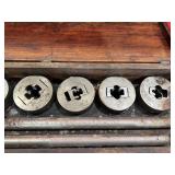 Steel Threading Dies and Taps in Wooden Case Steel Threading Dies and Taps in Wooden Case