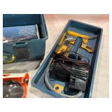Blue Plastic Tool Box with Air Tools and Accessories Blue Plastic Tool Box with Air Tools and Accessories