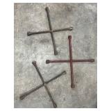 Three Vintage Steel Lug Wrenches Three Vintage Steel Lug Wrenches