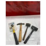 Four Assorted Hammers Including Claw and Sledge Variants Four Assorted Hammers Including Claw and Sledge Variants