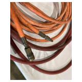 Orange and Red Pneumatic Hoses with Connectors Orange and Red Pneumatic Hoses with Connectors