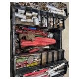 Metal Tool Box With Assorted Hand Tools and Socket Set Metal Tool Box With Assorted Hand Tools and Socket Set