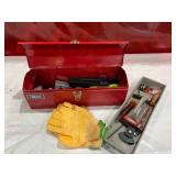 Homak Red Metal Toolbox With Assorted Tools and Contents Homak Red Metal Toolbox With Assorted Tools and Contents