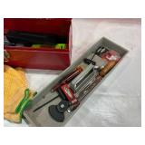 Homak Red Metal Toolbox With Assorted Tools and Contents Homak Red Metal Toolbox With Assorted Tools and Contents