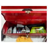 Homak Red Metal Toolbox With Assorted Tools and Contents Homak Red Metal Toolbox With Assorted Tools and Contents