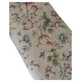 Vintage Iron Bench with Needlepoint Floral Upholstery