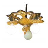 Antique Metal Ornate 3-Light Hanging Ceiling Fixture