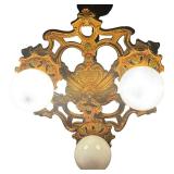Antique Metal Ornate 3-Light Hanging Ceiling Fixture