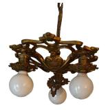 Antique Metal Ornate 3-Light Hanging Ceiling Fixture