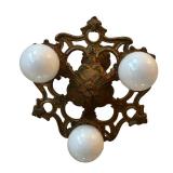 Antique Metal Ornate 3-Light Hanging Ceiling Fixture