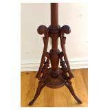 Antique Marble Top Carved Wood Plant Stand