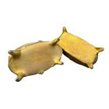 Pair of Vintage Art Nouveau Brass Jewelry Caskets Floral Design