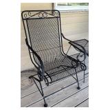 Set of 2 Outdoor Wrought Iron Patio Chairs with Side Table