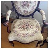 Pair of Vintage Upholstered Armchairs with Floral Design