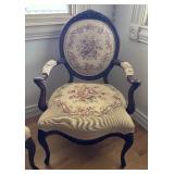 Pair of Vintage Upholstered Armchairs with Floral Design