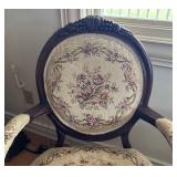 Pair of Vintage Upholstered Armchairs with Floral Design