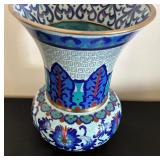 Vintage Cloisonne Vase with Blue Floral Design