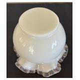 Fenton Silvercrest Milk Glass Vase with Ruffled Edge