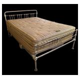 Vintage Full Size White Metal Bed Frame