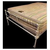 Vintage Full Size White Metal Bed Frame