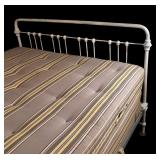 Vintage Full Size White Metal Bed Frame