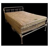 Vintage Full Size White Metal Bed Frame