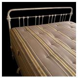 Vintage Full Size White Metal Bed Frame