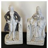 Pair of Vintage Porcelain Man and Woman Bookends