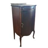 Vintage Wood Music Cabinet with Shelves and Drawer