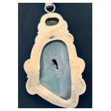 Sterling Silver Necklace with Agate Pendant