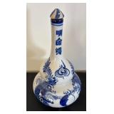 Set of 3 Blue and White Porcelain Decanters by Coalport, HPF, and Alton Costa