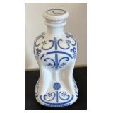 Set of 3 Blue and White Porcelain Decanters by Coalport, HPF, and Alton Costa