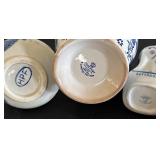 Set of 3 Blue and White Porcelain Decanters by Coalport, HPF, and Alton Costa