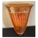 Pair of Vintage Wall Pocket Vases - Carnival Glass and Depression Glass