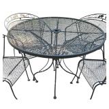 Metal Mesh Patio Table with 4 Chairs