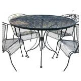 Metal Mesh Patio Table with 4 Chairs