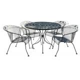 Metal Mesh Patio Table with 4 Chairs