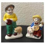 Set of 2 Occupied Japan Porcelain Figurines with Pigs