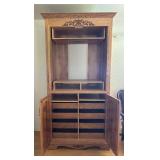 Vintage Wooden Armoire with Ornate Carvings