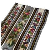 Vintage Needlepoint Blanket with Floral Pattern