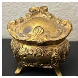 Set of Ornate Metal Casket Jewelry Boxes